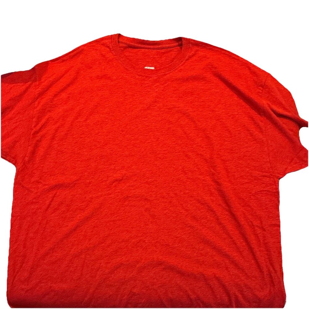 Men's Red Plain Crew Neck Short Sleeve T-Shirt 3XL Cotton Blend